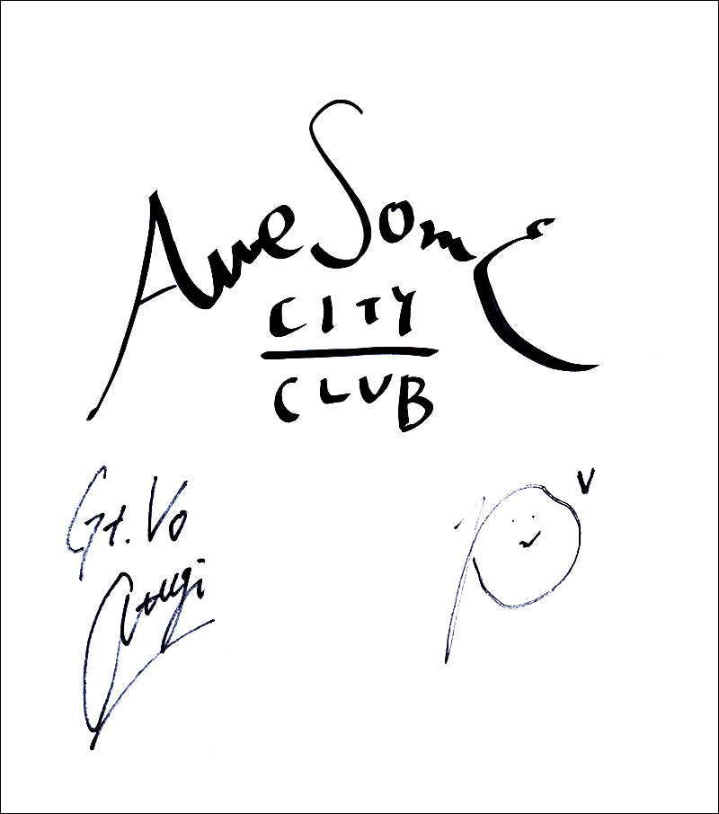 「小さなAwesome City Club (atagiとPORIN)」の直筆サイン入り色紙 @タワーレコード難波店2019年1月6日